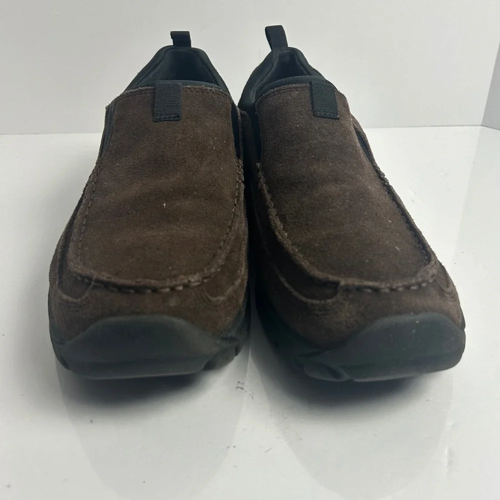 Lands End Mens Brown Suede Slip On Moc Toe Loafers Shoes 459069 Size 12D - Picture 8 of 9
